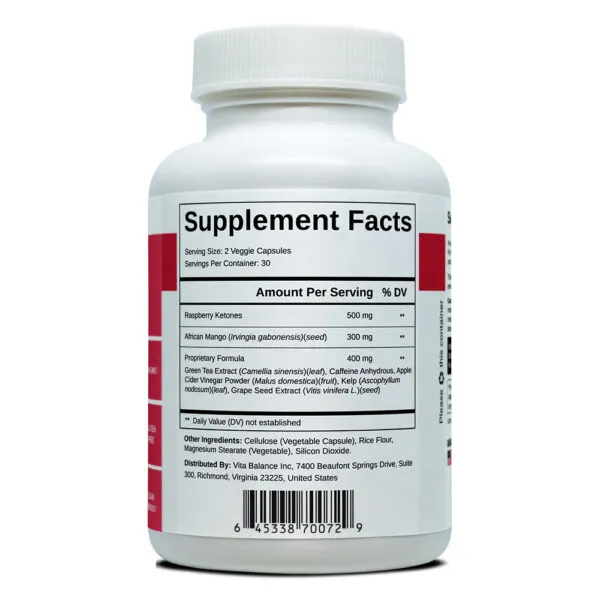 Raspberry Ketone Plus supplement facts